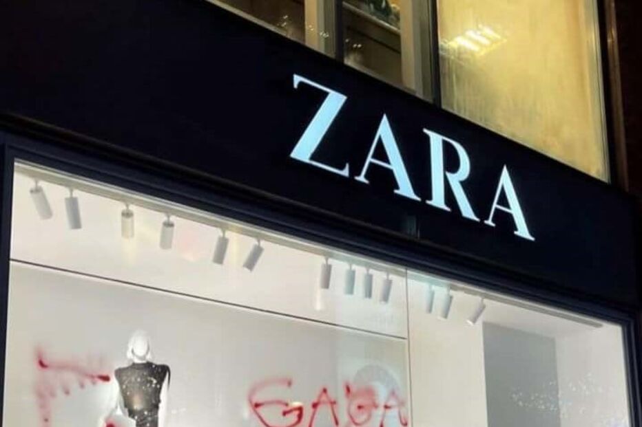 Montras da Zara vandalizadas