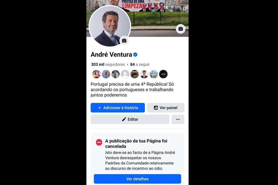 Conta de André Ventura esteve suspensa
