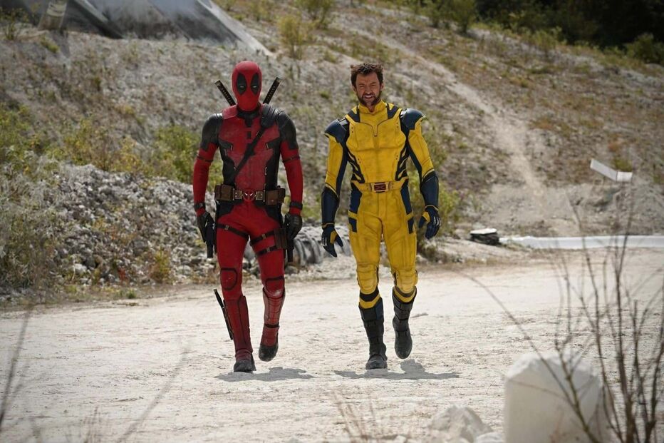 Deadpool (Ryan Reynolds) e Wolverine (Hugh Jackman) nas gravações do terceiro filme da saga