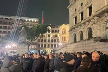 Agentes da PSP em protesto na Avenida dos Aliados, no Porto