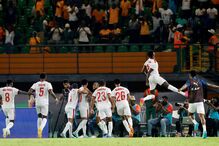 Jogadores de Cabo-Verde festejam golo na CAN