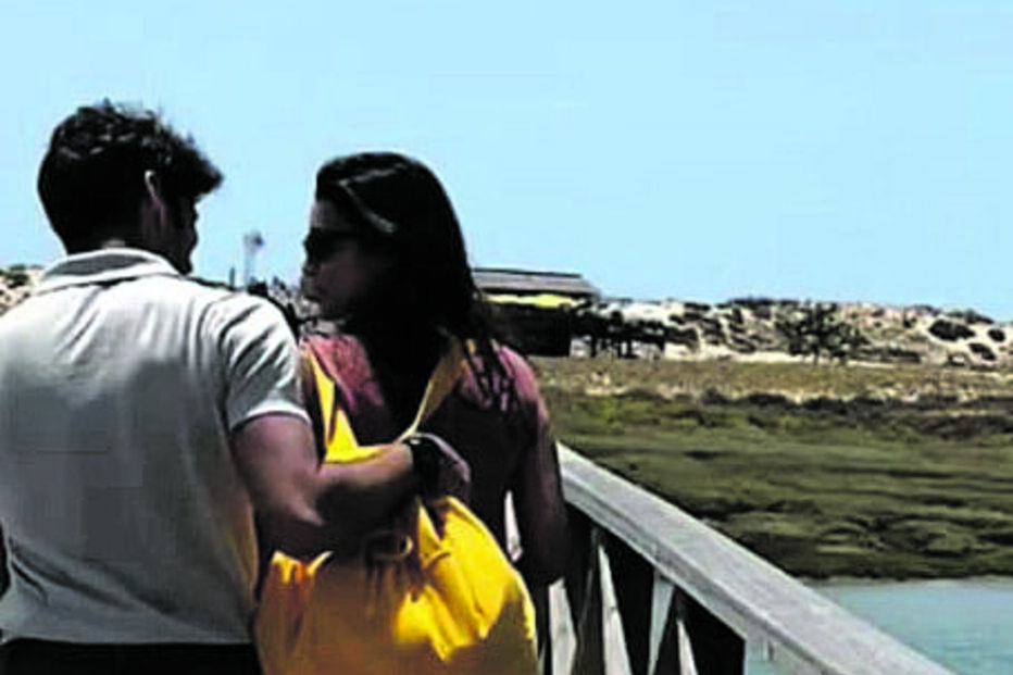 Maria Cerqueira Gomes com o namorado		