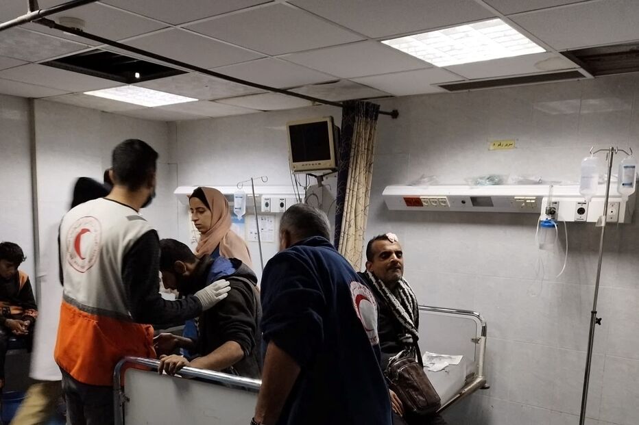 Feridos em Khan Younis