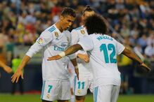 O festejo característico, com Marcelo, no último golo que marcou pelo Real Madrid. Foram mais de 450