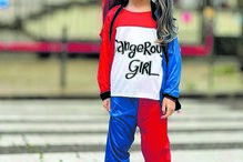 Ana Garcia Martins mascarou a filha Benedita de Harley Quinn 