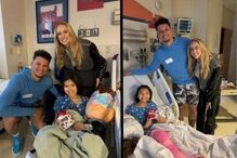 Patrick Mahomes, jogador do Kansas City Chiefs mulher, Brittany Mahomes visitaram crianças no hospital