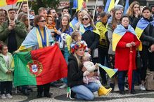 As imagens da manifestação de apoio à Ucrânia em Lisboa