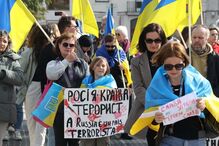 As imagens da manifestação de apoio à Ucrânia em Lisboa