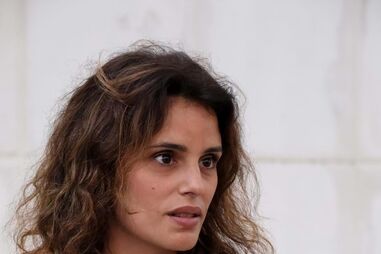 Sara Santos à saída do tribunal