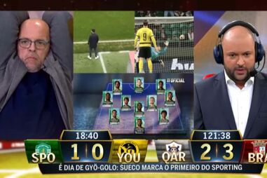 Veja: Nuno Saraiva até as repetições dos golos do Sporting festeja