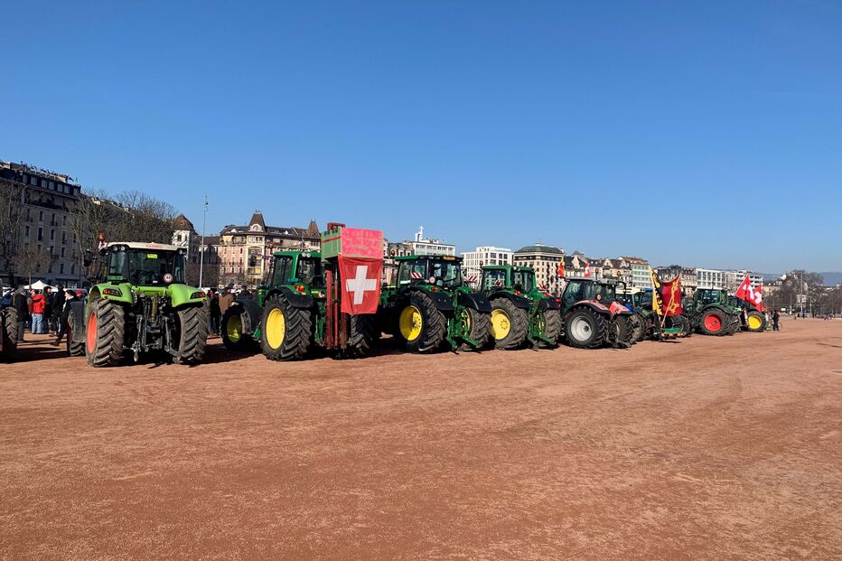 Agricultores suíços em protesto em Genebra