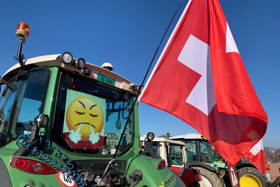 Agricultores suíços em protesto em Genebra