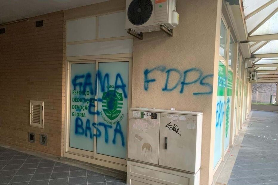 Núcleo do Sporting em Famalicão vandalizado durante a madrugada 