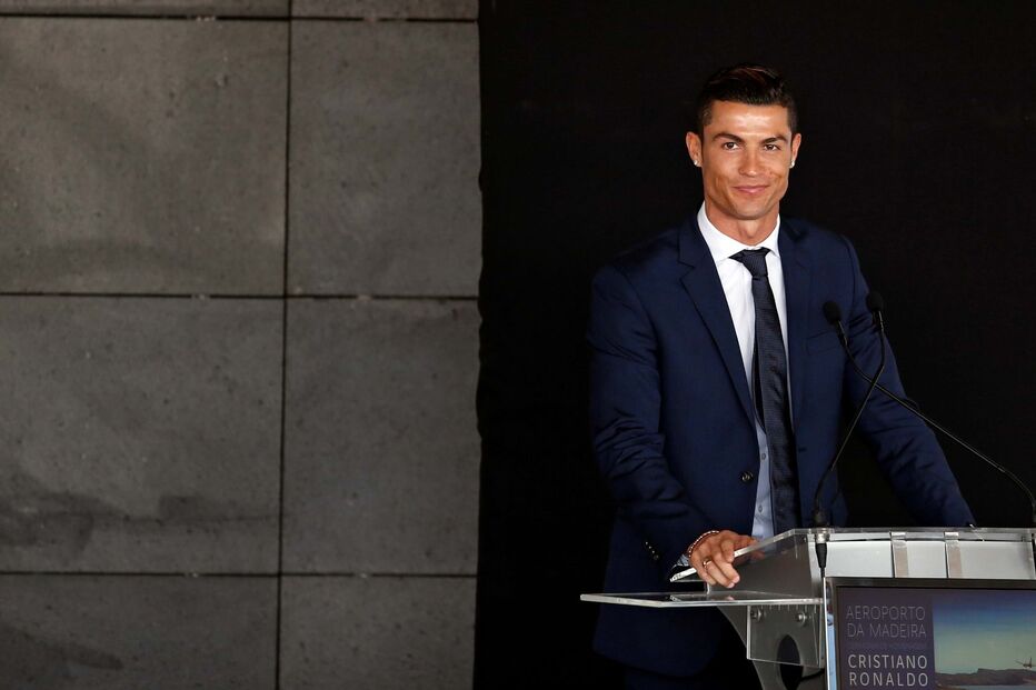 Na inauguração do Aeroporto Cristiano Ronaldo, na sua terra natal, a Madeira