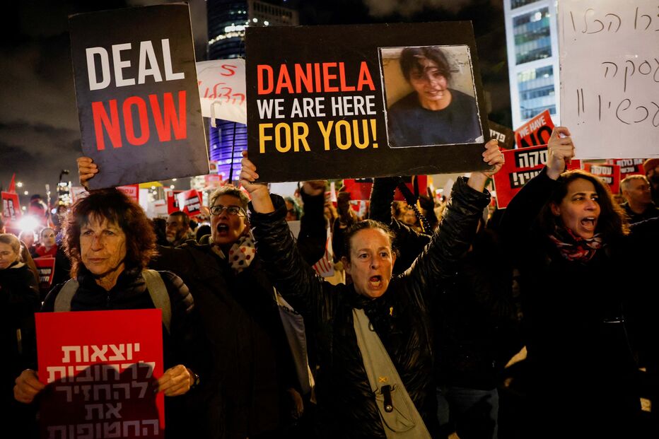 Protesto para exigir a libertação dos reféns raptados no ataque de 7 de outubro