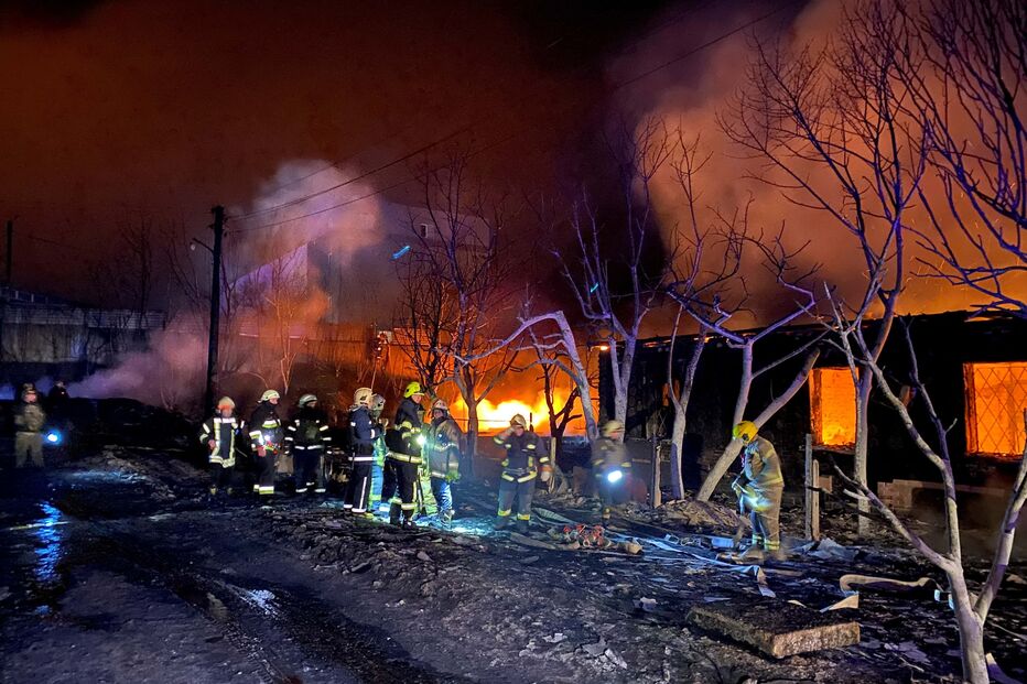 Ataque de drones russos em Kharkiv