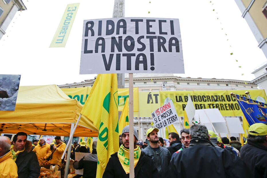 Agricultores italianos em protesto