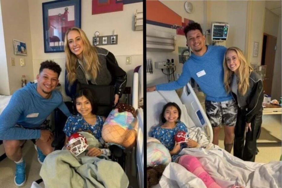 Patrick Mahomes, jogador do Kansas City Chiefs mulher, Brittany Mahomes visitaram crianças no hospital