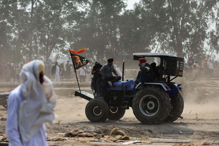 Agricultores indianos em protesto