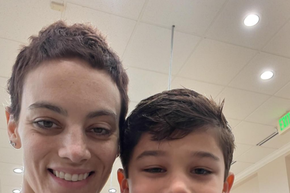 Cat Janice com o filho