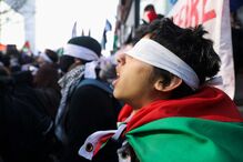 Marcha de apoio aos palestinianos em Manchester