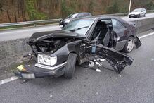 Colisão entre três carros, em Celeirós, Braga