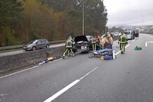 Colisão entre três carros, em Celeirós, Braga