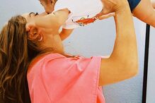 Carolina Carvalho com o filho Lucas