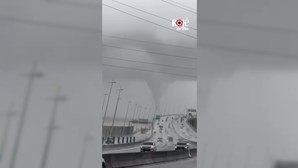 Vídeo mostra tornado junto à Ponte Vasco da Gama
