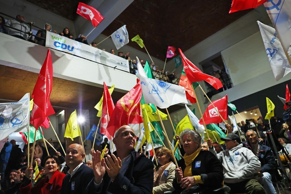 Paulo Raimundo num comício da CDU, em Beja