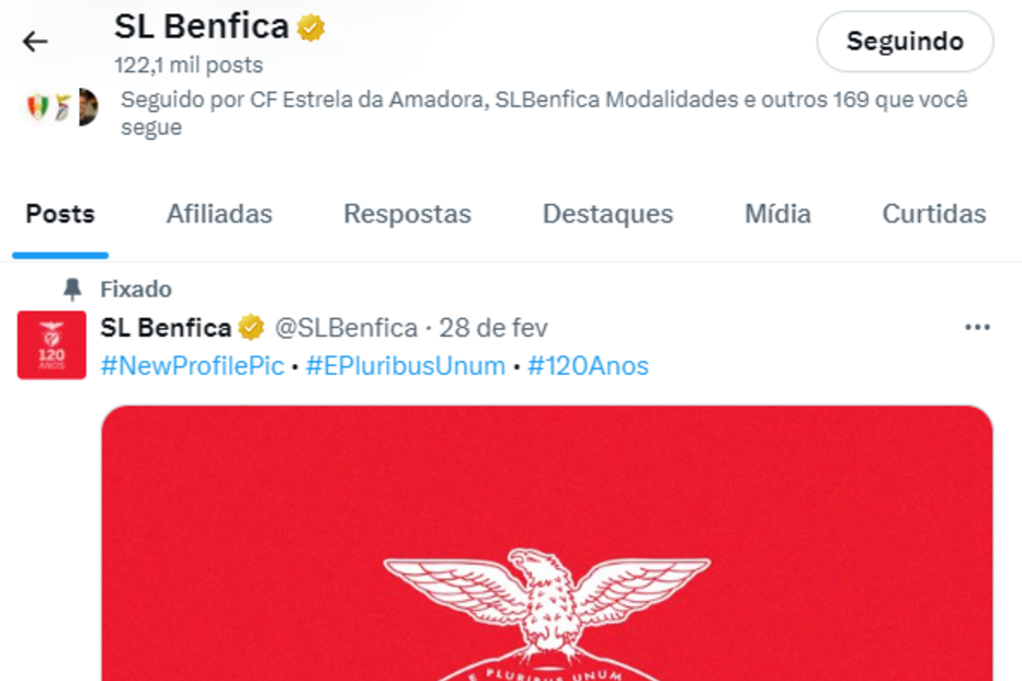 Redes sociais do Benfica 'congelaram'