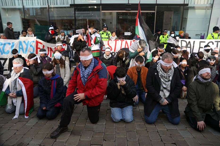 Marcha de apoio aos palestinianos em Manchester