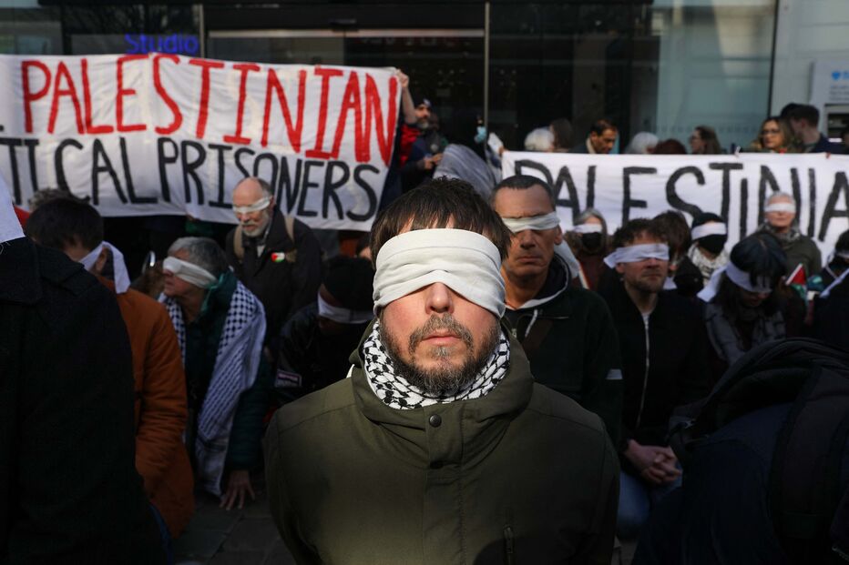 Marcha de apoio aos palestinianos em Manchester