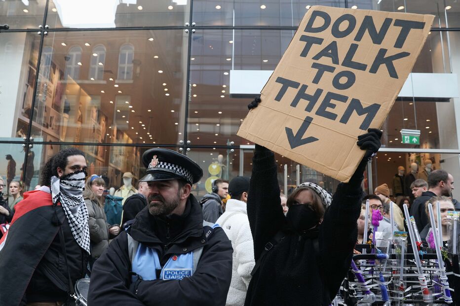 Marcha de apoio aos palestinianos em Manchester