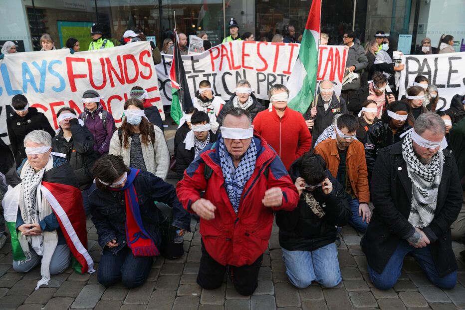 Marcha de apoio aos palestinianos em Manchester