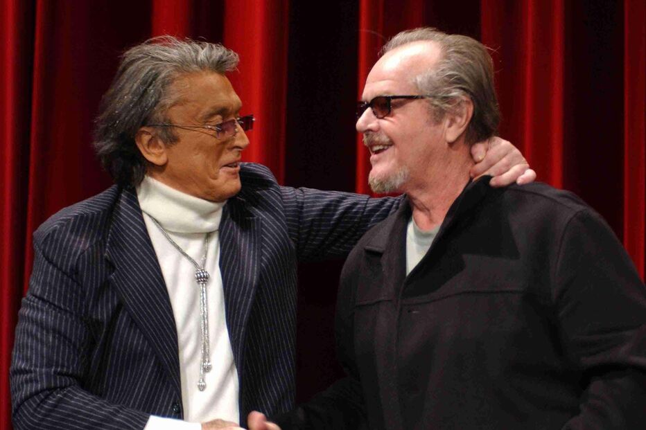 Robert Evans (à esquerda) com o ator Jack Nicholson