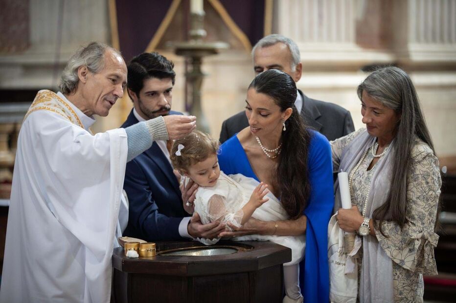 Batizado de Constança, filha de Guilherme Castelo Branco Vieira e Elsa Abreu