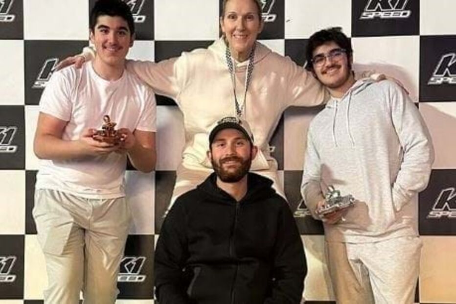 Céline Dion com os filhos