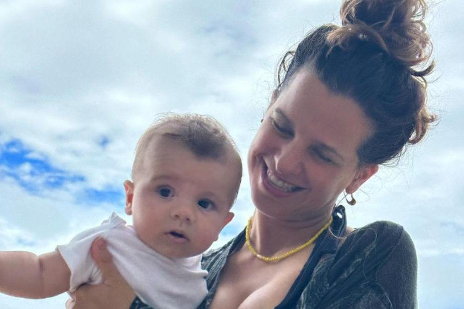 Matilde Pinto e o filho Joaquim