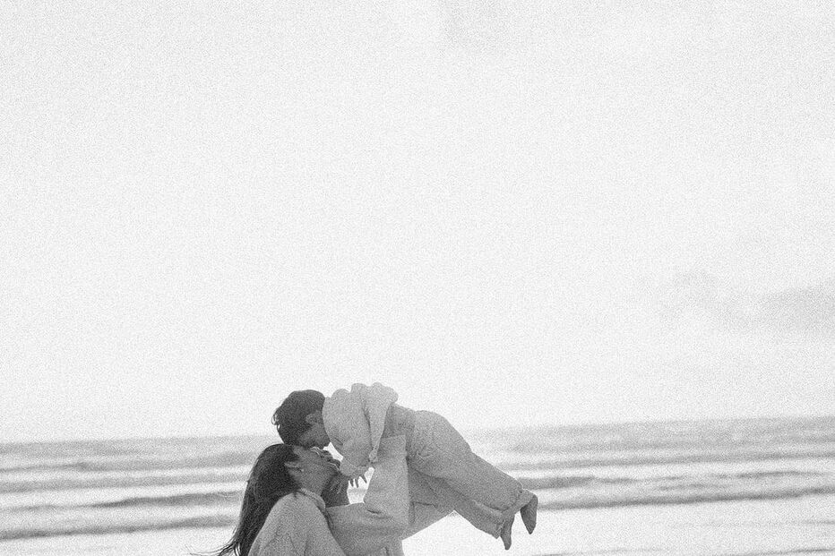 Angie Costa com Miguel Coimbra e o filho Martim