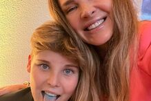 Letícia Birkheuer e o filho João Guilherme