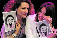 A atriz Mafalda Vilhena com a autora  