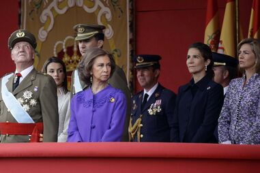 Infantas Cristina e Helena com a família real espanhola 
