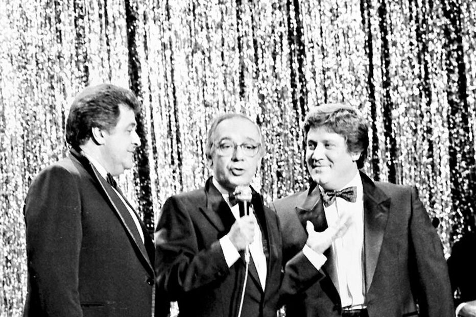 Nicolau Breyner, Raul Solnado e Herman José num espetáculo nos anos 90 