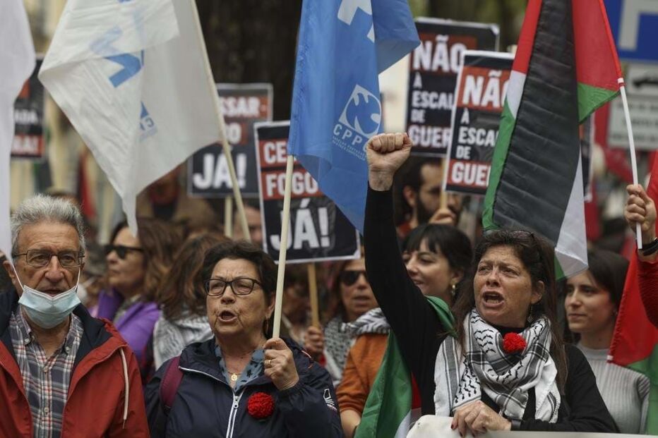 Centenas de pessoas protestam em Lisboa contra guerra em Gaza