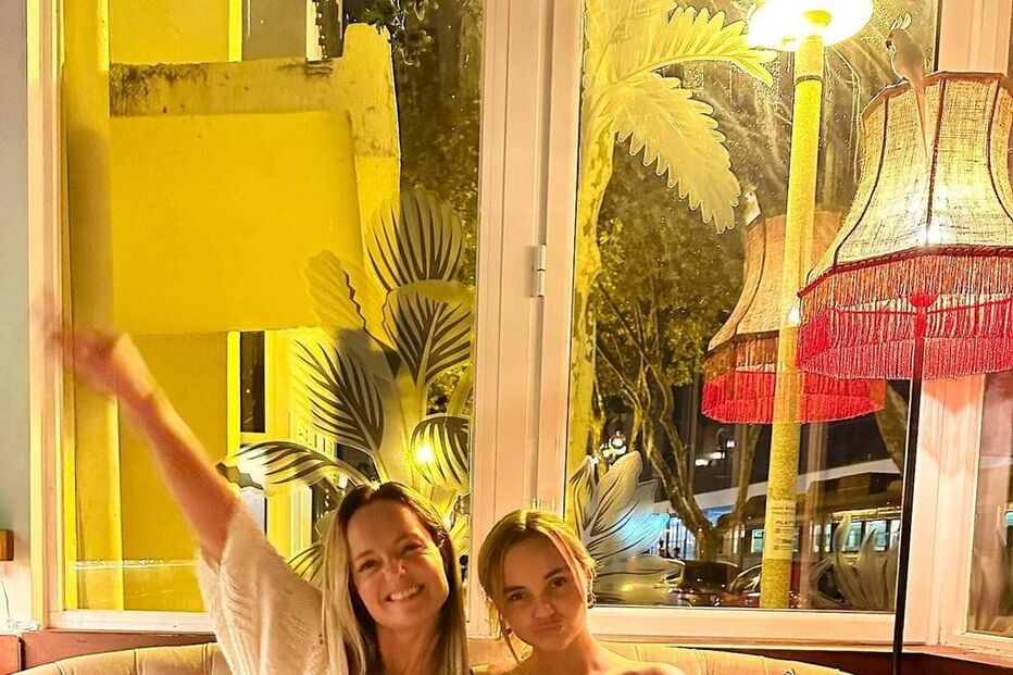 Bárbara Norton de Matos com a filha Luz