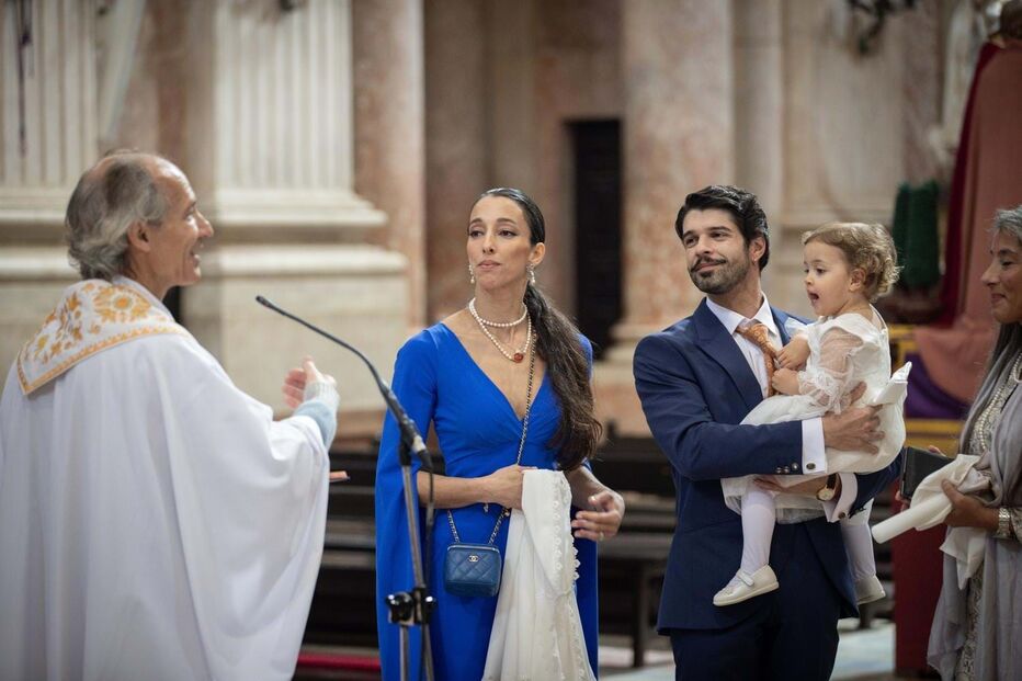 Guilherme Castelo Branco no batizado da filha, Constança