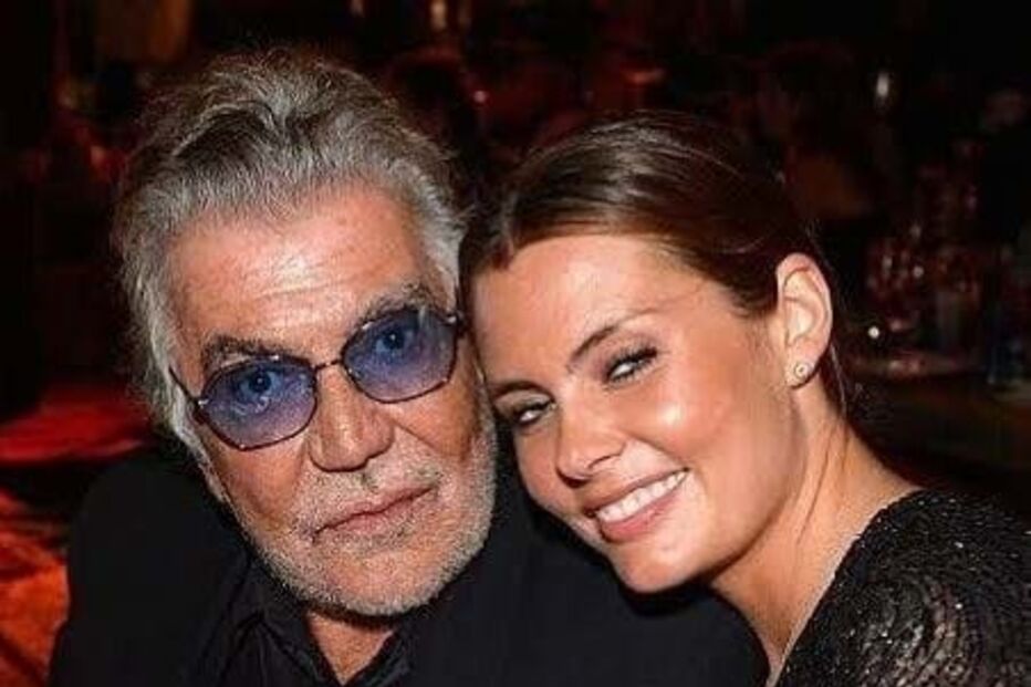 Roberto Cavalli com a namorada, Sandra Nilsson
