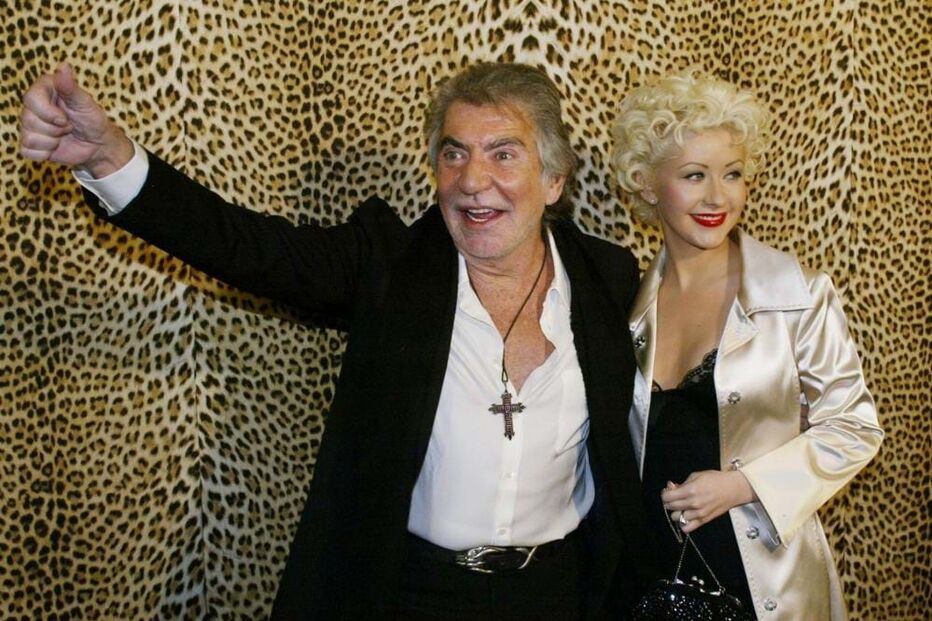Roberto Cavalli com Christina Aguilera