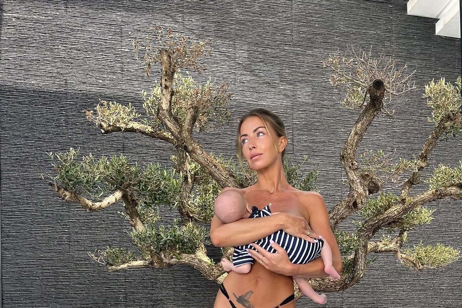 Laura Figueiredo e o filho